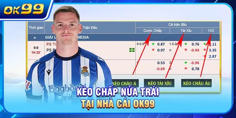 Kèo chấp nửa trái tại nhà cái OK99